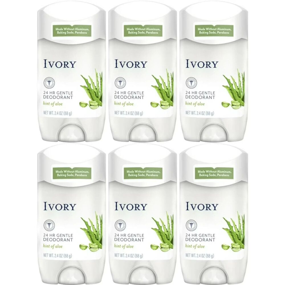 6-PACK Ivory Gentle 24HR Deodorant Aloe 2.4 oz